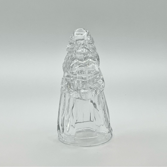 Old World Santa Claus Candle Holder Crystal Glass Christmas ISC Vintage USA 7.5” - Picture 6 of 12